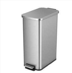 Better Homes & Gardens 13.2 Gallon Slim Trash Can, Stainless Steel Kitchen Step Trash Can