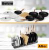 Expandable Pot Lid Organizer, Pots and Pans Lid Rack, Adjustable Pot Lid Holders for Cabinet, Clearance