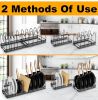 Expandable Pot Lid Organizer, Pots and Pans Lid Rack, Adjustable Pot Lid Holders for Cabinet, Clearance