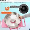 1000W Commercial Floss Maker with Stainless Steel Bowl, Sugar Scoop and Drawer, Perfect for Home, Kids Birthday, Family Party, Pink