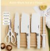 Knife Set for Kitchen, 6-Pieces White Non-stick Stainless Steel Knife Block Set