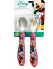 Disney Mickey Mouse Easy Grasp Fork & Spoon, Stainless Steel Toddler Flatware, 9 Months +