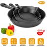 3Pcs Pre-Seasoned Cast Iron Skillet Set 6/8/10in Non-Stick