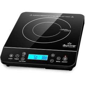 Duxtop Portable Induction Cooktop, Countertop Burner Induction Hot Plate with LCD Sensor Touch 1800 Watts, Black 9610LS BT-200DZ