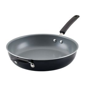 Farberware Easy Clean Pro 12.5 inch Ceramic Nonstick Frying Pan with Helper Handle, Black