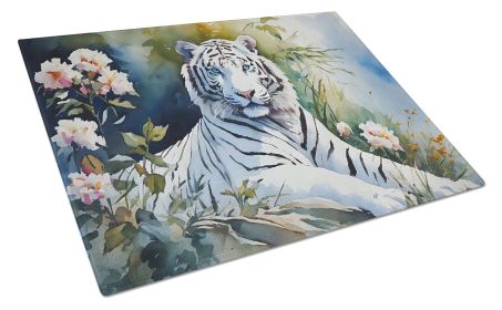 NEW White Tiger Glass Cutting Board Decorative Tempered Glass Kitchen Cutting and Serving Board Large Size Chopping Board