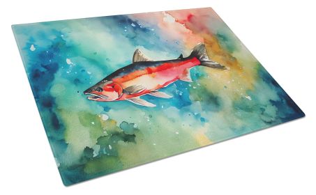 NEW Salmon Glass Cutting Board Decorative Tempered Glass Kitchen Cutting and Serving Board Large Size Chopping Board