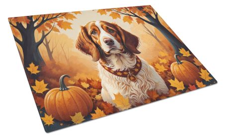 NEW Brittany Spaniel Fall Glass Cutting Board Decorative Tempered Glass Kitchen Cutting and Serving Board Large Size Chopping Board