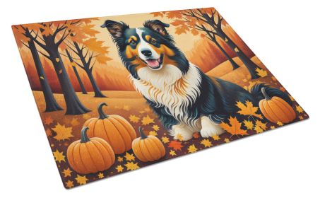 NEW Collie Fall Glass Cutting Board Decorative Tempered Glass Kitchen Cutting and Serving Board Large Size Chopping Board