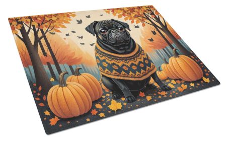 NEW Black Pug Fall Glass Cutting Board Decorative Tempered Glass Kitchen Cutting and Serving Board Large Size Chopping Board