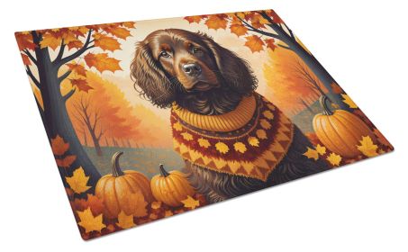 NEW Boykin Spaniel Fall Glass Cutting Board Decorative Tempered Glass Kitchen Cutting and Serving Board Large Size Chopping Board