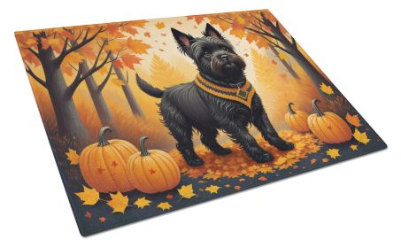 NEW Black Cairn Terrier Fall Glass Cutting Board Decorative Tempered Glass Kitchen Cutting and Serving Board Large Size Chopping Board