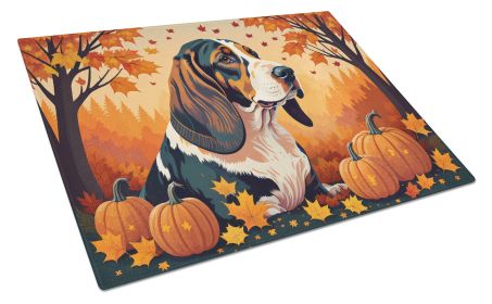 NEW Basset Hound Fall Glass Cutting Board Decorative Tempered Glass Kitchen Cutting and Serving Board Large Size Chopping Board