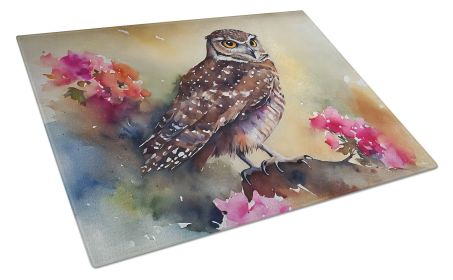 NEW Burrowing Owl Glass Cutting Board Decorative Tempered Glass Kitchen Cutting and Serving Board Large Size Chopping Board