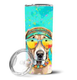 Weimaraner Hippie Dawg Stainless Steel Skinny Tumbler Vacuum Double Walled Reusable Insulated Tumbler Travel Cup for Coffee Cocktails Gift with Lid