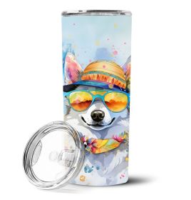 Alaskan Klee Kai Hippie Dawg Stainless Steel Skinny Tumbler Vacuum Double Walled Reusable Insulated Tumbler Travel Cup for Coffee Cocktails Gift with