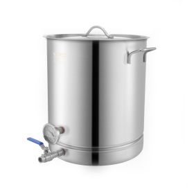 VEVOR Stainless Steel Kettle, 16 GALLON Brewing Pot, Tri Ply Bottom for Beer, Brew Kettle Pot, Home Brewing Supplies Includes Lid, Handle, Thermometer