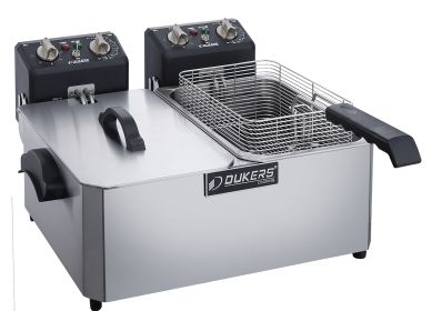 Dukers Commercial Double Basket 14L Electric Deep Fryer Countertop Deep Fryer