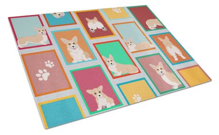 NEW Lots of Fawn Pembroke Corgi Glass Cutting Board Decorative Tempered Glass Kitchen Cutting and Serving Board Large Size Chopping Board