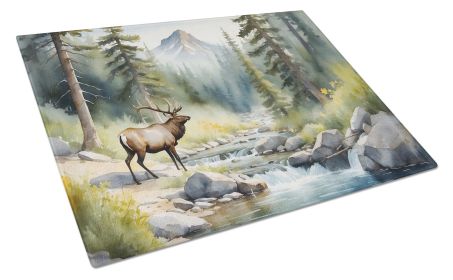 Mountain Stream Elk Glass Cutting Board Decorative Tempered Glass Kitchen Cutting and Serving Board Large Size Chopping Board