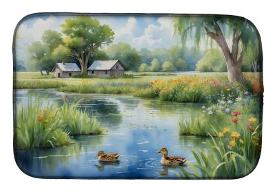 Mother Duck Dish Drying Mat Absorbent Dish Drying Mat Pad for Kitchen Counter Dish Drainer Mat for Countertop, 14 x 21", Multicolor