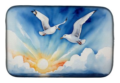 Gulls Soaring High Dish Drying Mat Absorbent Dish Drying Mat Pad for Kitchen Counter Dish Drainer Mat for Countertop, 14 x 21", Multicolor