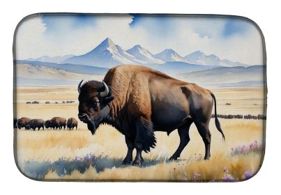 Prairie Bison Dish Drying Mat Absorbent Dish Drying Mat Pad for Kitchen Counter Dish Drainer Mat for Countertop, 14 x 21", Multicolor