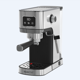 1350W Semi-Automatic Espresso Machine 20Bar (ULKA) High Pressure Pump Extraction 1 / 2 Cappuccino or Latte ESE POD Capsule Filter Steam Bar 1.5L