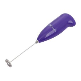 Electric Milk Frother Drink Foamer Whisk Mixer Stirrer Coffee Eggbeater (Color: Purple)