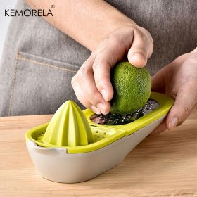 1pc Olive Green Multi-Functional Hand Juicer Lemon Squeezer Juice Squeezer Lemon Peel Wiper 3-in-1 Kitchen Accessories (Color: green)