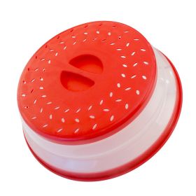 1pc Collapsible Microwave Splatter Cover For Food; Multifunctional Silicone Folding Fresh-keeping Cover; Oil-proof Splash-proof Cover (Color: Red)