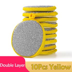 5/10pcs; Double Side Dishwashing Sponge Pan Pot Dish Wash Sponges Household Cleaning Tools Kitchen Tableware Dish Washing Brush (Color: 10Pcs Yellow)