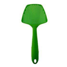 Non-stick filter big slotted spoon; nylon plastic environmental protection big slotted spatula spatula; scoop scoop water separa (Color: green)