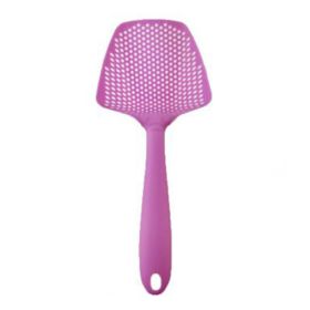 Non-stick filter big slotted spoon; nylon plastic environmental protection big slotted spatula spatula; scoop scoop water separa (Color: Pink)