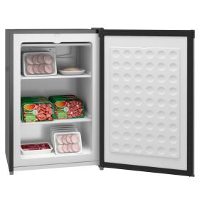 HOMCOM Upright Freezer, 3.0 Cubic Feet Compact Mini Freezer with Reversible Single Door and Adjustable Thermostat, Small freezer for Home, Dorm (Color: as Pic)