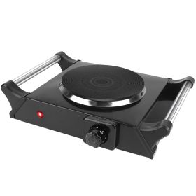 1000W Electric Single Burner Portable Heating Hot Plate Stove Countertop RV Hotplate with 5 Temperature Adjustments Portable Handles (Type: Single Burner, Color: Black)