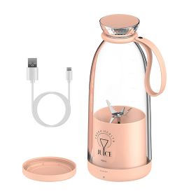 16.9OZ Portable Fruit Blender Electric Rechargeable Juice Cup for Shakes Smoothies Juice Personal Fruit Mixer with 6 Blades (Color: Pink)