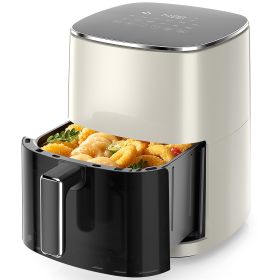 Air Fryer 6 Quart Capacity with Window Square Air Fryer 12-in-1 Air Fry, Roast, Reheat, Dehydrate, Bake, Steam with 400F, Beige (Color: as Pic)