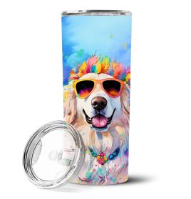 Great Pyrenees Hippie Dawg Stainless Steel Skinny Tumbler Vacuum Double Walled Reusable Insulated Tumbler Travel Cup for Coffee Cocktails Gift with Li (default: default)