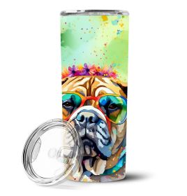 Bullmastiff Hippie Dawg Stainless Steel Skinny Tumbler Vacuum Double Walled Reusable Insulated Tumbler Travel Cup for Coffee Cocktails Gift with Lid (default: default)