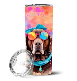 Chocolate Labrador Hippie Dawg Stainless Steel Skinny Tumbler Vacuum Double Walled Reusable Insulated Tumbler Travel Cup for Coffee Cocktails Gift wit (default: default)