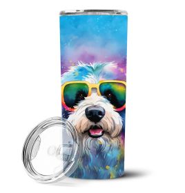 Old English Sheepdog Hippie Dawg Stainless Steel Skinny Tumbler Vacuum Double Walled Reusable Insulated Tumbler Travel Cup for Coffee Cocktails Gift w (default: default)