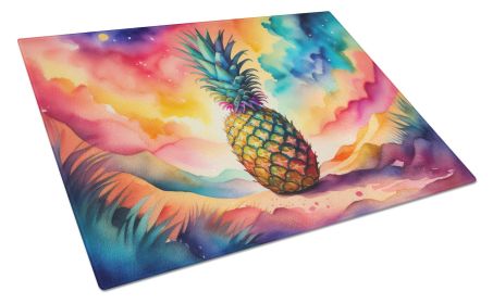 NEW Colorful Pineapple Glass Cutting Board Decorative Tempered Glass Kitchen Cutting and Serving Board Large Size Chopping Board (default: default)