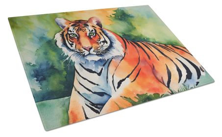 NEW Bengal Tiger Glass Cutting Board Decorative Tempered Glass Kitchen Cutting and Serving Board Large Size Chopping Board (default: default)