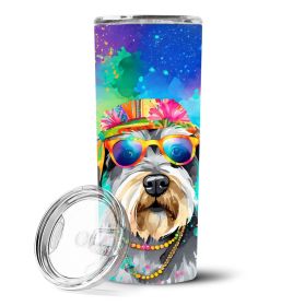 Schnauzer Hippie Dawg Stainless Steel Skinny Tumbler Vacuum Double Walled Reusable Insulated Tumbler Travel Cup for Coffee Cocktails Gift with Lid (default: default)