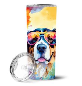 Bernese Mountain Dog Hippie Dawg Stainless Steel Skinny Tumbler Vacuum Double Walled Reusable Insulated Tumbler Travel Cup for Coffee Cocktails Gift w (default: default)