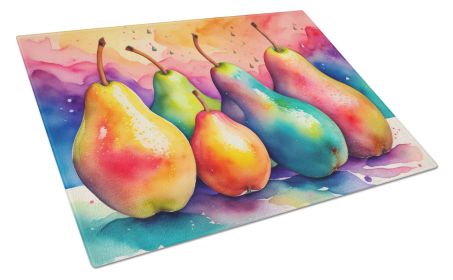 NEW Colorful Pears Glass Cutting Board Decorative Tempered Glass Kitchen Cutting and Serving Board Large Size Chopping Board (default: default)