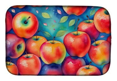 Colorful Apples Dish Drying Mat Absorbent Dish Drying Mat Pad for Kitchen Counter Dish Drainer Mat for Countertop, 14 x 21", Multicolor (default: default)