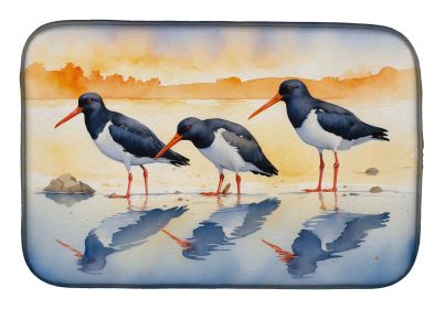 Oystercatchers Foraging Dish Drying Mat Absorbent Dish Drying Mat Pad for Kitchen Counter Dish Drainer Mat for Countertop, 14 x 21", Multicolor (default: default)