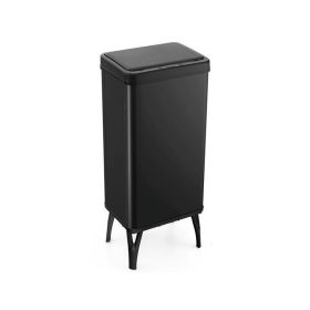 Household Supplies Trash Can with Stay-on Lid and Soft Closure (Type: Trash Can, Color: Black)